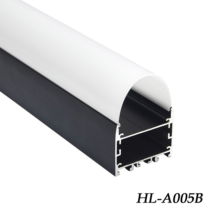Linear Aluminum Black LED Strip Profile With White Arch Light Cover, 34mm Inner Linear Aluminum Black LED Strip Profile With White Arch Light Cover, 34mm Inner